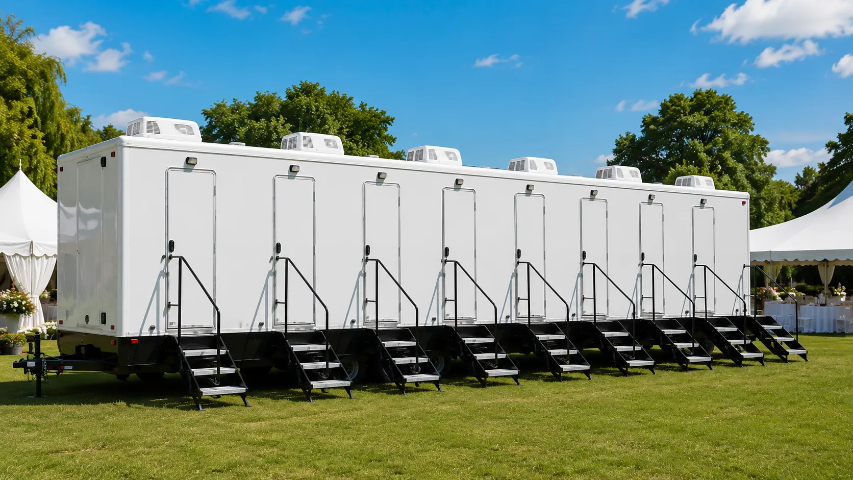 8 Stall Restroom Trailer in Newport Beach, CA