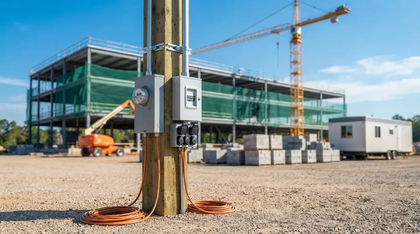 Temporary Power Pole in Newport Beach, CA